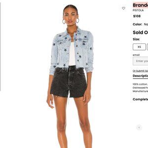 Pistola Brando Navy Star Denim Jacket size small